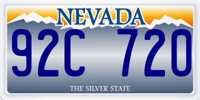 NV license plate 92C720