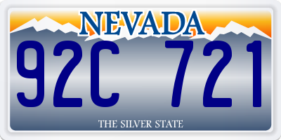 NV license plate 92C721