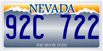 NV license plate 92C722