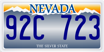 NV license plate 92C723