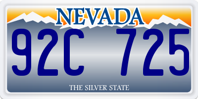 NV license plate 92C725