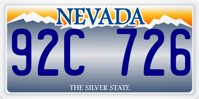 NV license plate 92C726