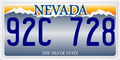 NV license plate 92C728