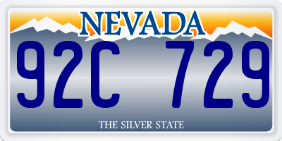 NV license plate 92C729
