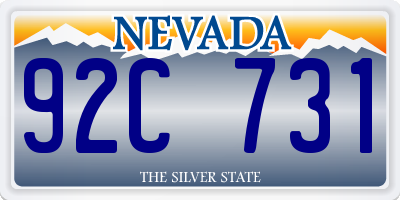 NV license plate 92C731