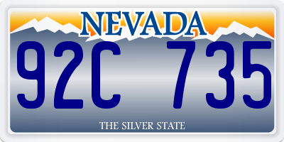NV license plate 92C735