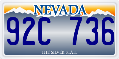 NV license plate 92C736