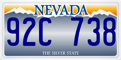 NV license plate 92C738