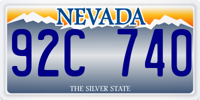 NV license plate 92C740