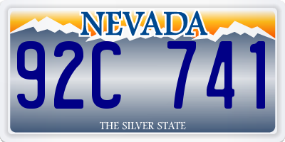 NV license plate 92C741