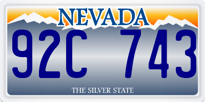 NV license plate 92C743
