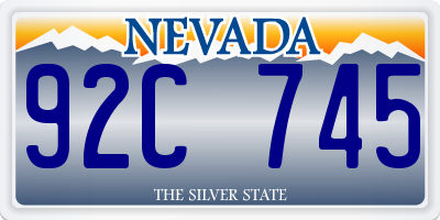 NV license plate 92C745