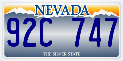 NV license plate 92C747