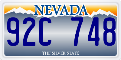 NV license plate 92C748