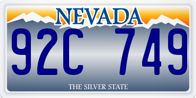 NV license plate 92C749