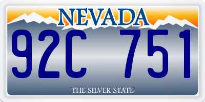 NV license plate 92C751