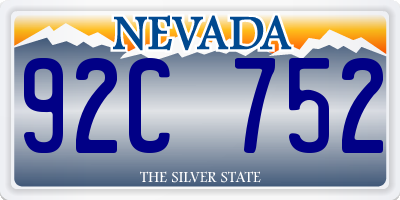 NV license plate 92C752