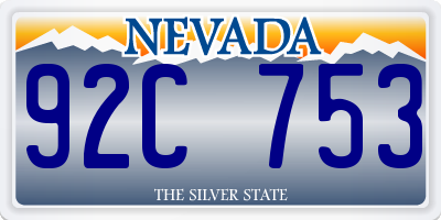NV license plate 92C753