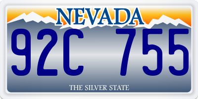 NV license plate 92C755