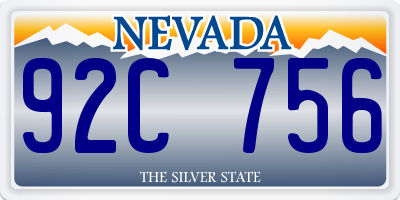 NV license plate 92C756