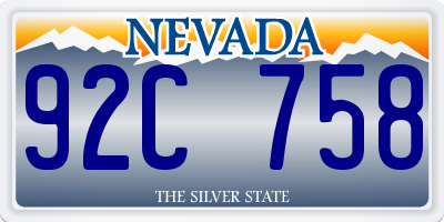 NV license plate 92C758