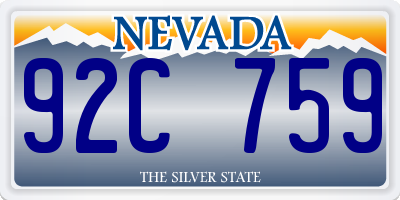 NV license plate 92C759