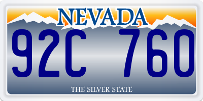 NV license plate 92C760