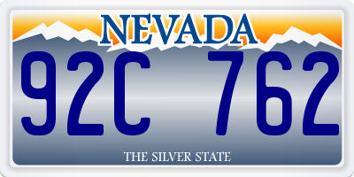 NV license plate 92C762