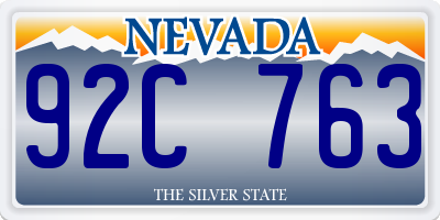 NV license plate 92C763