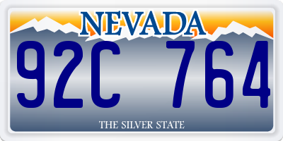 NV license plate 92C764