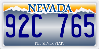 NV license plate 92C765