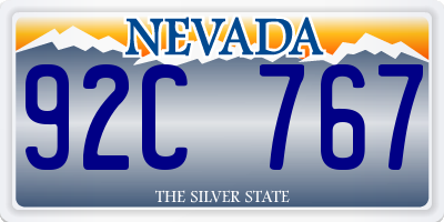 NV license plate 92C767