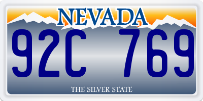 NV license plate 92C769