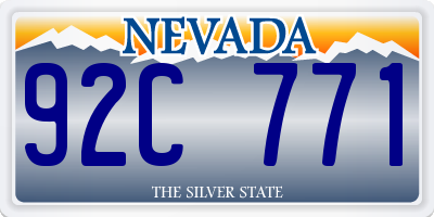 NV license plate 92C771
