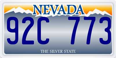 NV license plate 92C773