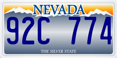 NV license plate 92C774