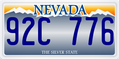 NV license plate 92C776