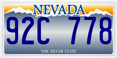 NV license plate 92C778