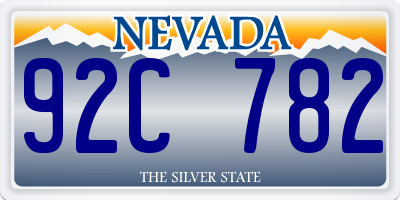 NV license plate 92C782