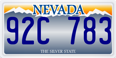 NV license plate 92C783