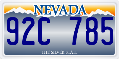 NV license plate 92C785