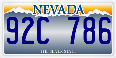 NV license plate 92C786