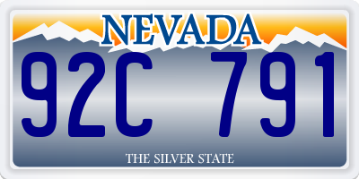 NV license plate 92C791