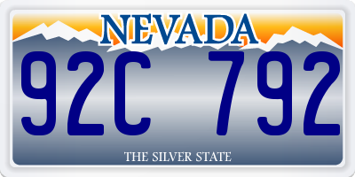 NV license plate 92C792