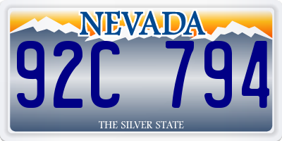 NV license plate 92C794