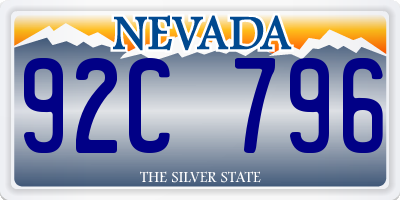 NV license plate 92C796