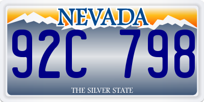 NV license plate 92C798