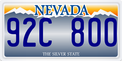 NV license plate 92C800