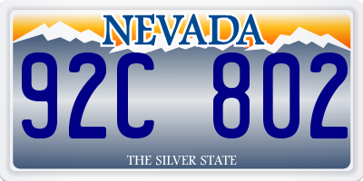 NV license plate 92C802