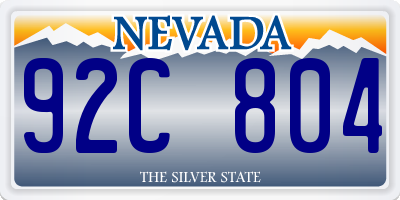 NV license plate 92C804